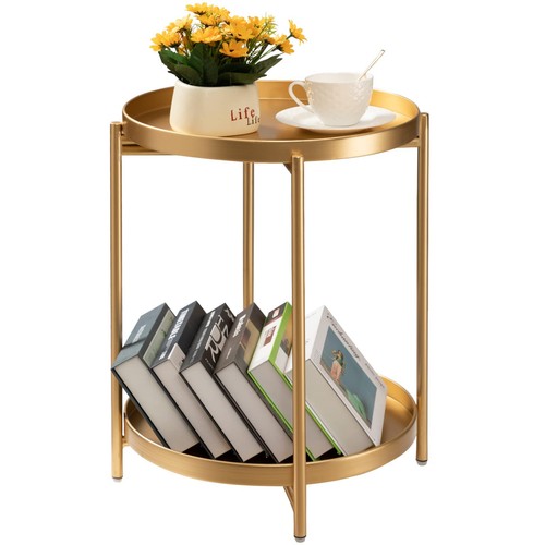 Tier gold side table folding - 2,
